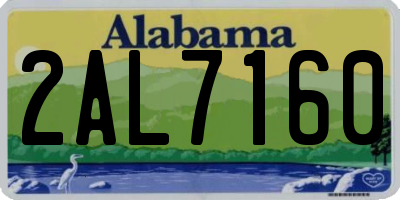 AL license plate 2AL7160