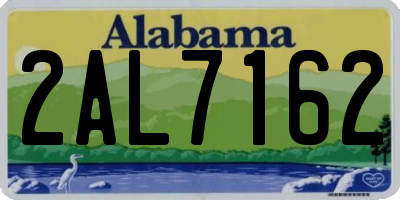 AL license plate 2AL7162