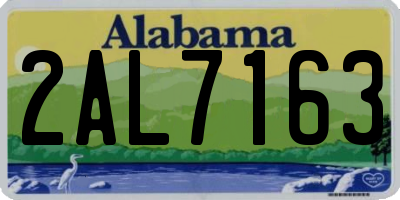 AL license plate 2AL7163