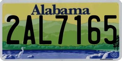 AL license plate 2AL7165