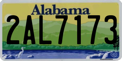 AL license plate 2AL7173