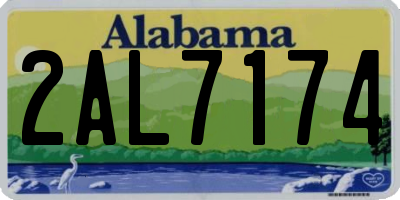 AL license plate 2AL7174