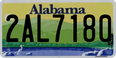 AL license plate 2AL7180
