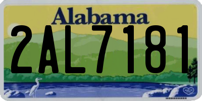 AL license plate 2AL7181