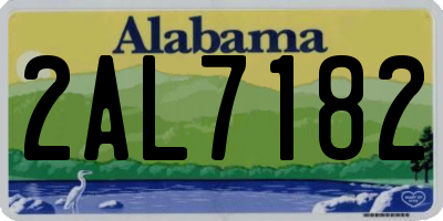 AL license plate 2AL7182