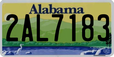 AL license plate 2AL7183