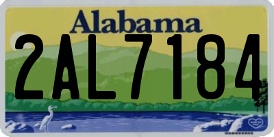 AL license plate 2AL7184