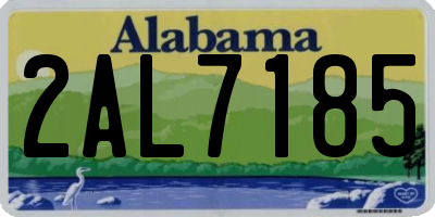 AL license plate 2AL7185