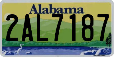 AL license plate 2AL7187