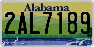 AL license plate 2AL7189