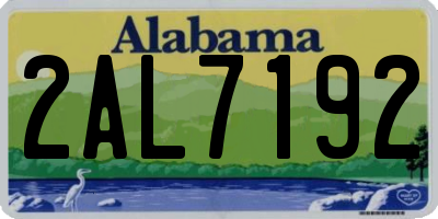 AL license plate 2AL7192