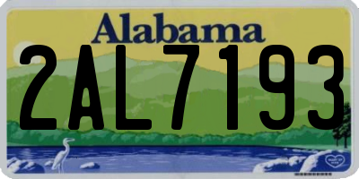 AL license plate 2AL7193