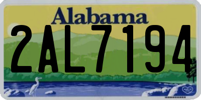 AL license plate 2AL7194