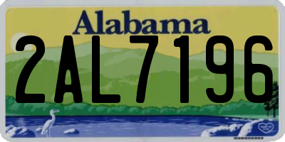 AL license plate 2AL7196