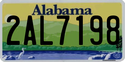 AL license plate 2AL7198