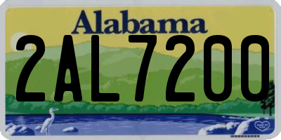 AL license plate 2AL7200