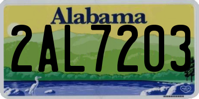 AL license plate 2AL7203