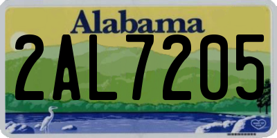AL license plate 2AL7205