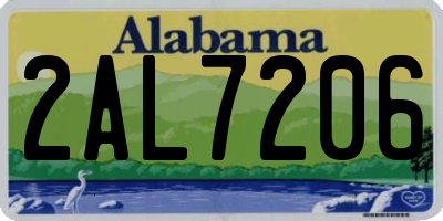 AL license plate 2AL7206