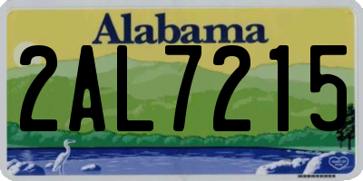 AL license plate 2AL7215