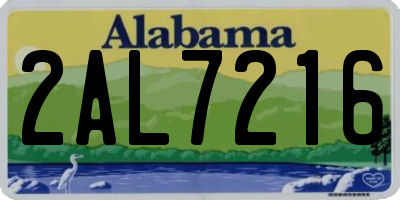 AL license plate 2AL7216