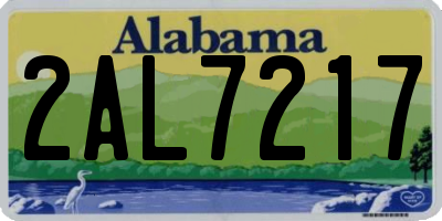 AL license plate 2AL7217