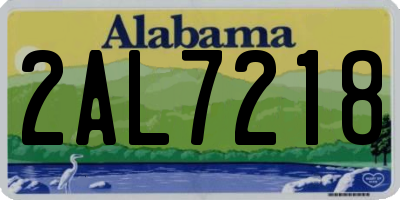 AL license plate 2AL7218