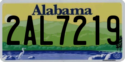 AL license plate 2AL7219