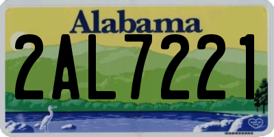 AL license plate 2AL7221