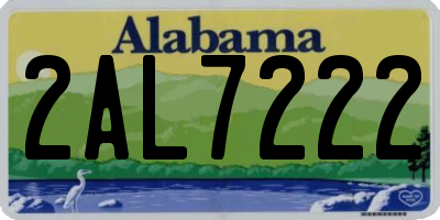 AL license plate 2AL7222