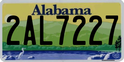 AL license plate 2AL7227