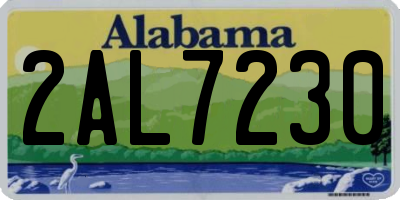 AL license plate 2AL7230