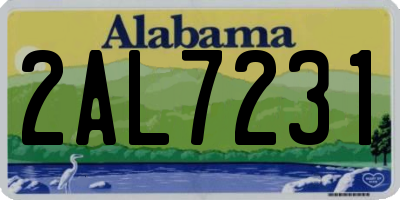 AL license plate 2AL7231