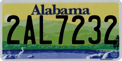 AL license plate 2AL7232