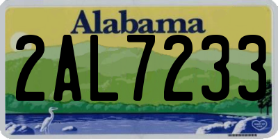 AL license plate 2AL7233
