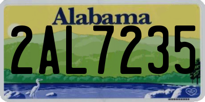 AL license plate 2AL7235