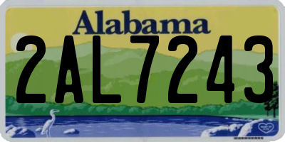 AL license plate 2AL7243