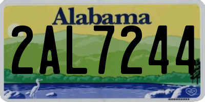 AL license plate 2AL7244