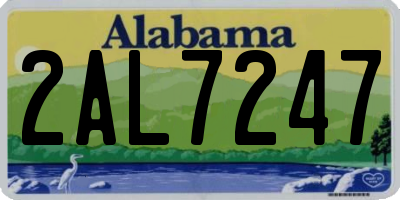 AL license plate 2AL7247