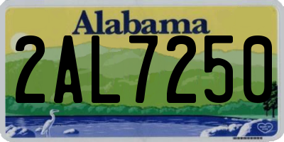 AL license plate 2AL7250