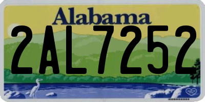 AL license plate 2AL7252