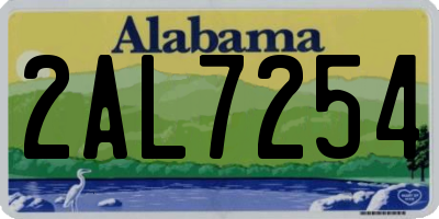 AL license plate 2AL7254