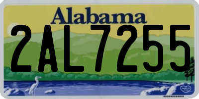AL license plate 2AL7255