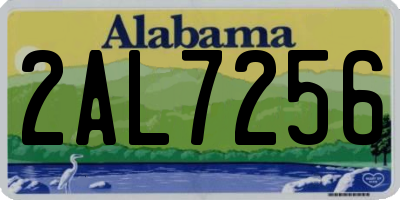 AL license plate 2AL7256