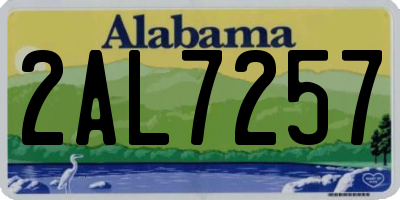 AL license plate 2AL7257