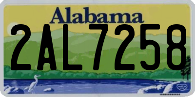 AL license plate 2AL7258