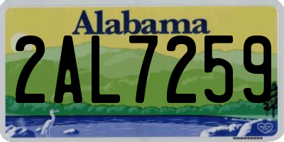 AL license plate 2AL7259