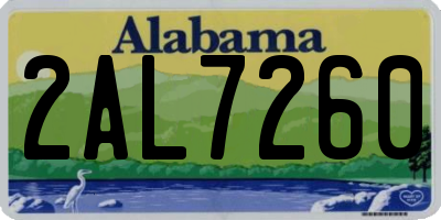 AL license plate 2AL7260