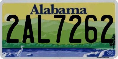 AL license plate 2AL7262