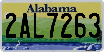 AL license plate 2AL7263